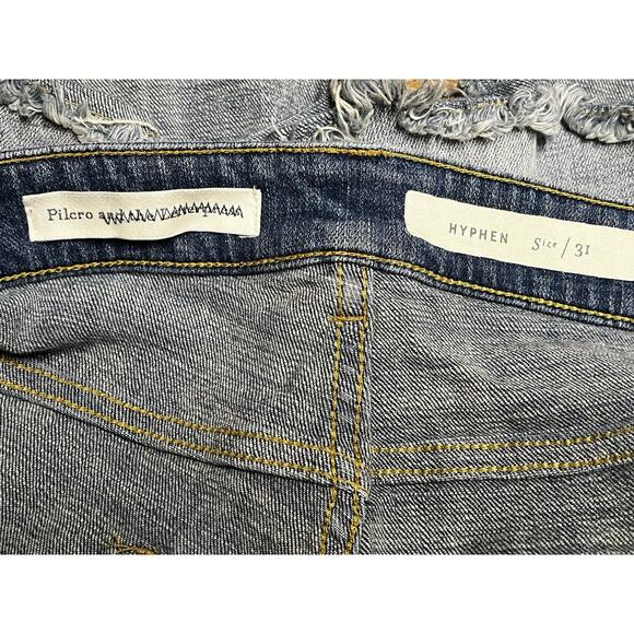 Anthropologie Blue Jean Shorts with Colorful Accents - Picture 5 of 12